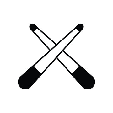 pool cue glyph outline icon with white background vector stock illustration