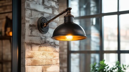 Obraz premium Adjustable wall lamps with an industrial flair, blending function and style in the living area