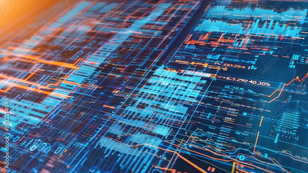 Aufkleber a vibrant and intricate digital data visualization showcasing bright colors and complex patterns, pe