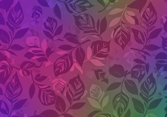 Dreamy Floral Pattern: Purple, Green, and Pink Hues