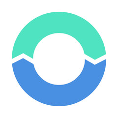 循環型プロセスを示す円形チャート図形2　カラー　サイクル図　循環矢印