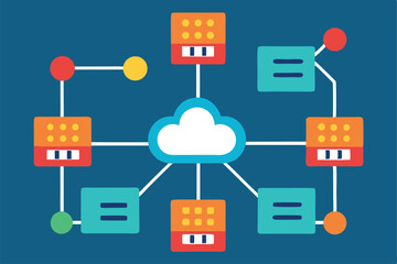 abstract it infrastructure showing interconnected .eps