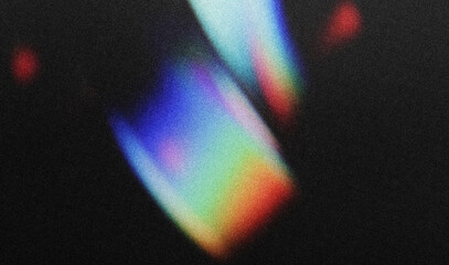 Colorful Light Leak and Bokeh Overlay on Black Background