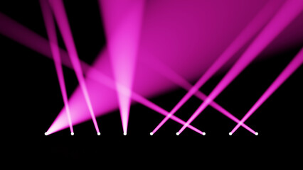 Diagonal Pink Spotlights Projecting Beams On Dark Stage Background