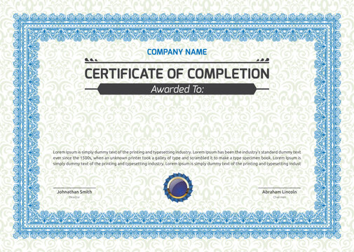 Colorful certificate of completion for Mark Barker in 2016, featuring a geometric background.