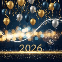 Festive New Year Two Thousand Twenty Six Celebration with Firewo
