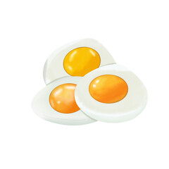 fried egg on white background