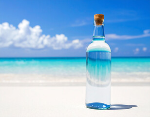 Crystal Bottle with Seaside Reflection