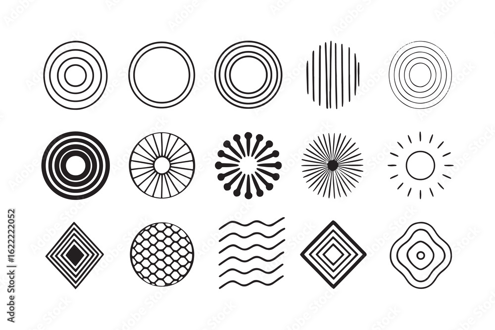Poster modern set of 36 clean line icons for digital and print use