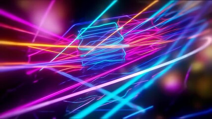 Abstract neon light trails - Powered by Adobe