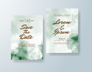 Wedding invitation with abstract watercolor background