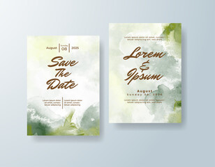 Wedding invitation with abstract watercolor background