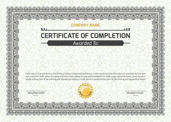 Colorful certificate of completion for Mark Barker in 2016, featuring a geometric background.