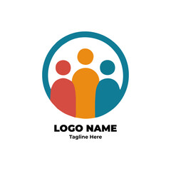 Abstract community human logo vector design for organization company identity teamwork unity branding corporate support cooperation success group modern people collective business symbol