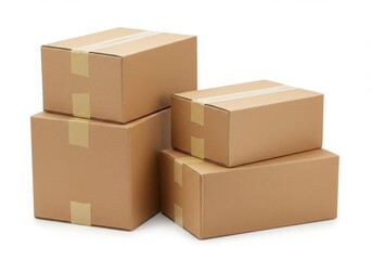 Fototapeta premium Stack of cardboard boxes ready for shipping