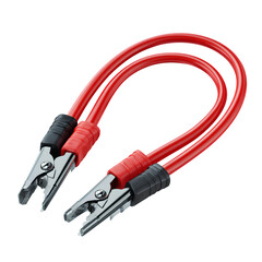 Connected Jumper Cables Attached to Car Battery Terminals, Close-Up Vector png