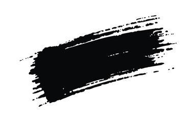 Abstract Black Paint Brush Stroke Grunge Texture on White Background for Design Elements and Creative Projects with Modern Aesthetic