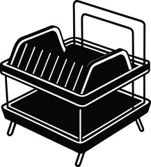 Electric dish dryer rack silhouette.