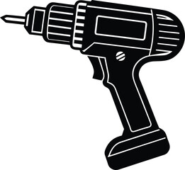 Electric drill silhouette vector illustration
