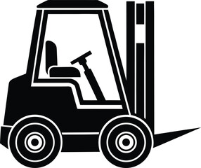 Electric Forklift Silhouette Illustration.