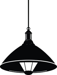 Hanging ceiling lamp silhouette.