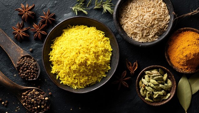 Flavored Yellow Rice with Spices - Powered by Adobe
