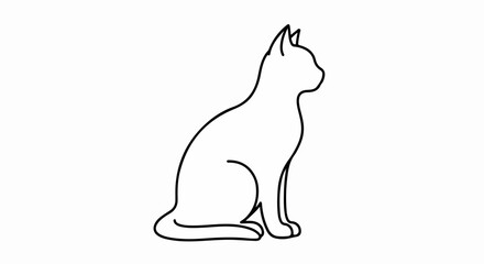 Cat silhouette simple outline drawing
