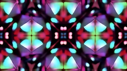 Abstract geometric pattern of vibrant, glowing, multifaceted shapes - Powered by Adobe
