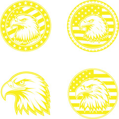 Illustrations of Bald Eagles with Stars and Stripes A Symbol of American Patriotism and National Pride