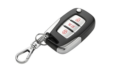 Car key fob remote control unlock lock security system automobile ignition vehicle transponder electronics on transparent background