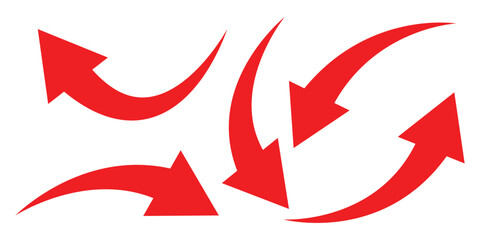 Set of long black curve arrow icon vector . black curve arrow icon set. long arrow icon set. curve arrow isolated on white background.