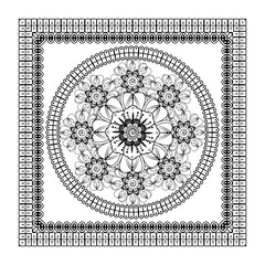 Mehndi flower pattern for Henna drawing and tattoo. Decoration in ethnic oriental  Indian style. Doodle ornament. Outline hand draw vector illustration.