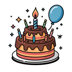 birthday cake with candles