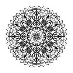 Mehndi flower pattern for Henna drawing and tattoo. Decoration in ethnic oriental  Indian style. Doodle ornament. Outline hand draw vector illustration.