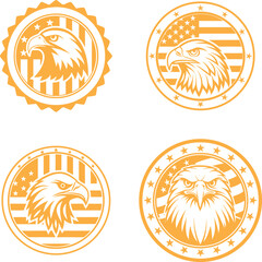 American Eagle Emblem Medallion Collection Patriotic Symbolism and National Pride Depictions with Striking Designs and Star Embellishments