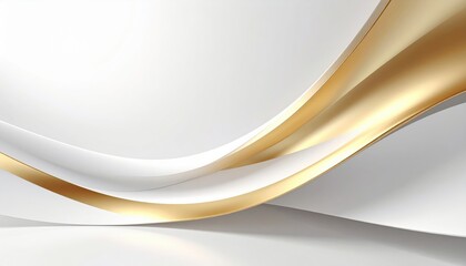 Elegant curved gold and white abstract design digital art composition modern aesthetic minimalist environment creative viewpoint
