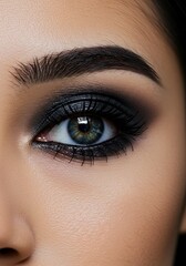 Fototapeta premium Smoky Eye Beauty: Captivating Gaze, Deep Hues