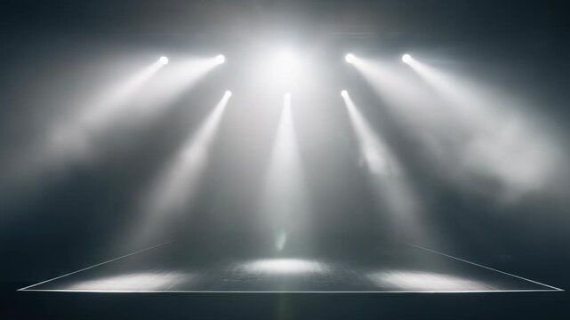 Stage Lights Illuminating Empty Stage