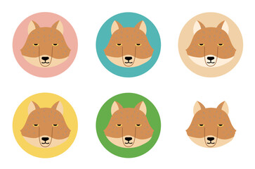 チベットスナギツネの可愛いアイコンセット/Cute Tibetan Sand Fox Icon Set