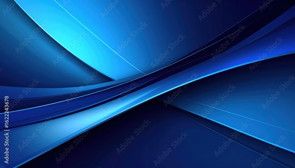 Poster dynamic blue wave patterns abstract digital art graphic design modern aesthetic digital environment 