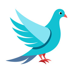 Modern Dove Bird Vector Style on White