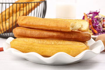 Delicious crispy fritters served as traditional breakfast snacks at a local cafe