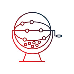 lotto gradient outline icon with white background vector stock illustration