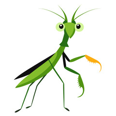 Modern Praying Mantis Vector Style on White