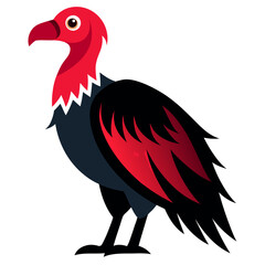 Modern Vulture Bird Vector Style on White