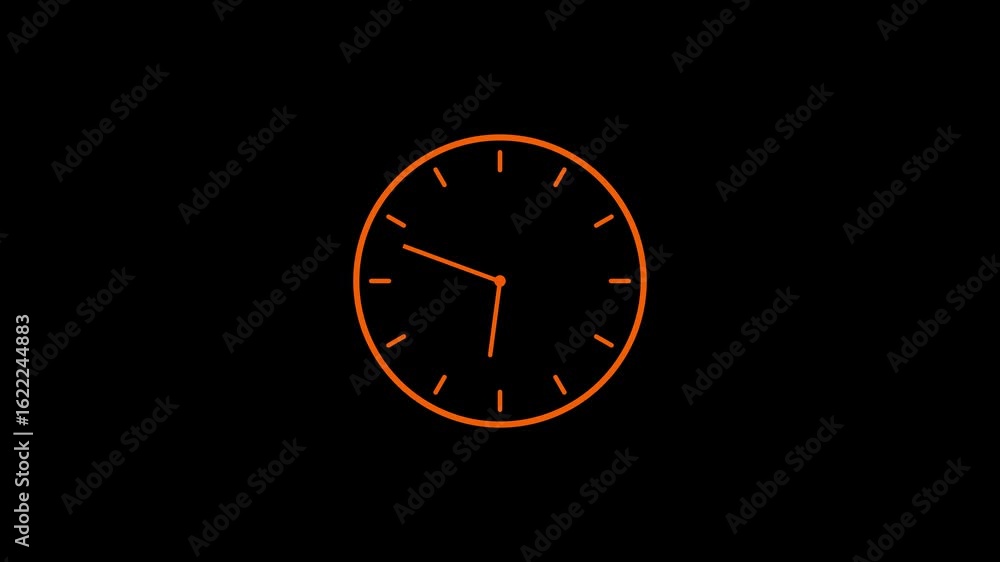 Poster timelapse of spinning clock animation in 12 hour. seamless motion animated footage. white colored wa