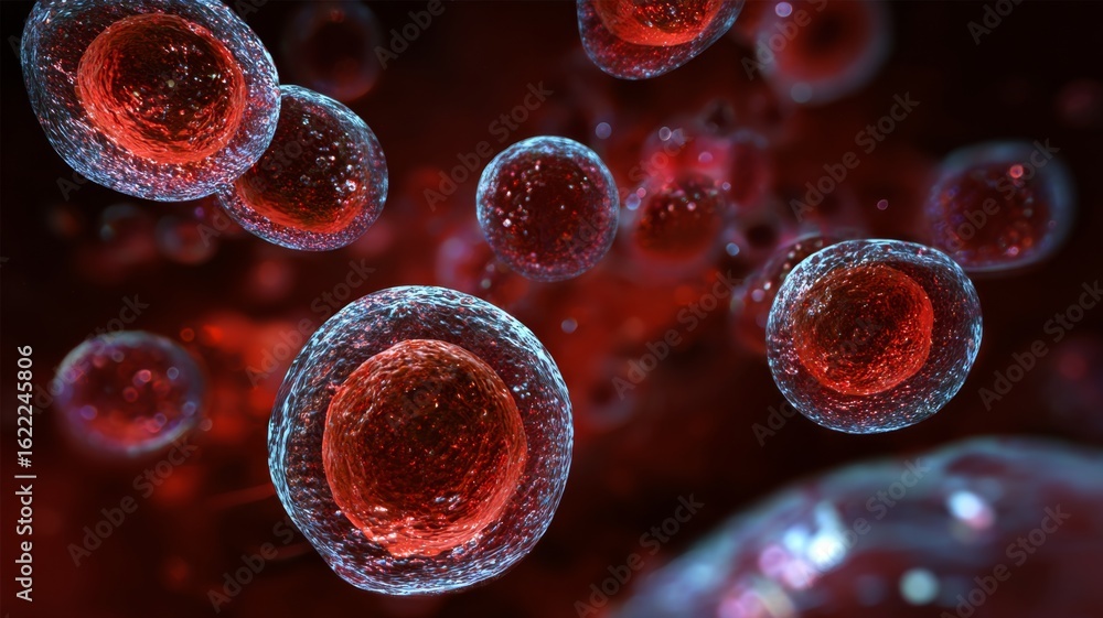 Poster blood cells regenerate in simulation during revival test using advanced ai technology