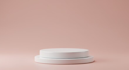 Minimalist Product Display Elegant White Platform on Blush Pink Background