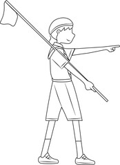 Boy Scout Illustration Coloring Page