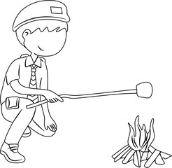 Boy Scout Illustration Coloring Page